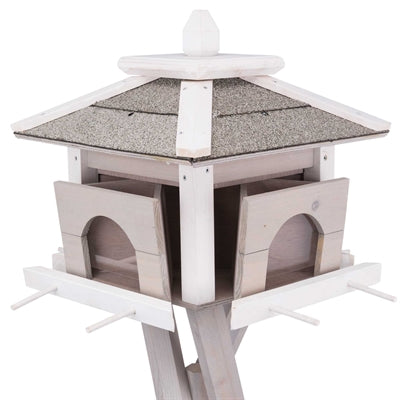 Trixie Natura Voederhuis Met Standaard En 4 Silo's Grenen Grijs / Wit